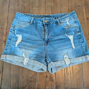Denim Distressed Women Shorts
